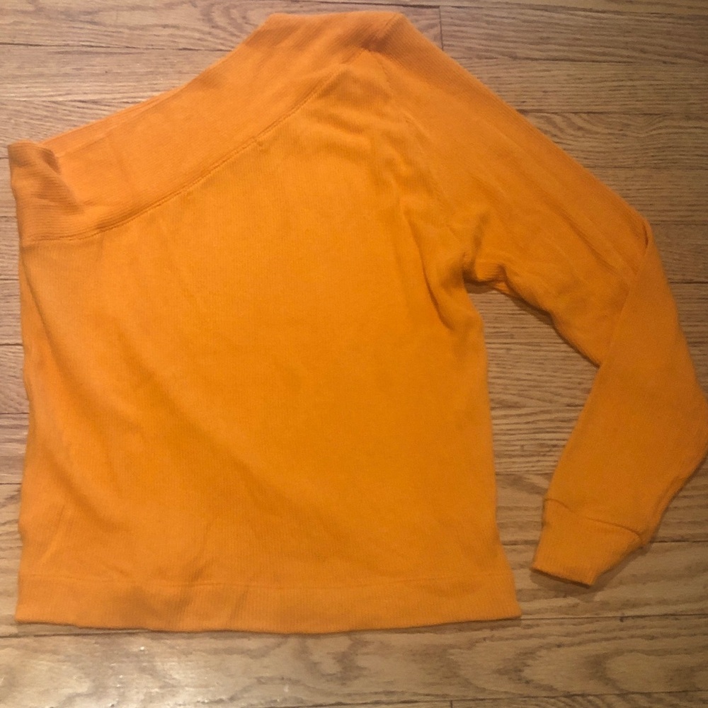 Enza Costa Sweater Knit One Shoulder. Size XS . Citrus color ( orange ).